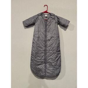 Gray Quilted Pajama Set with Long Sleeves